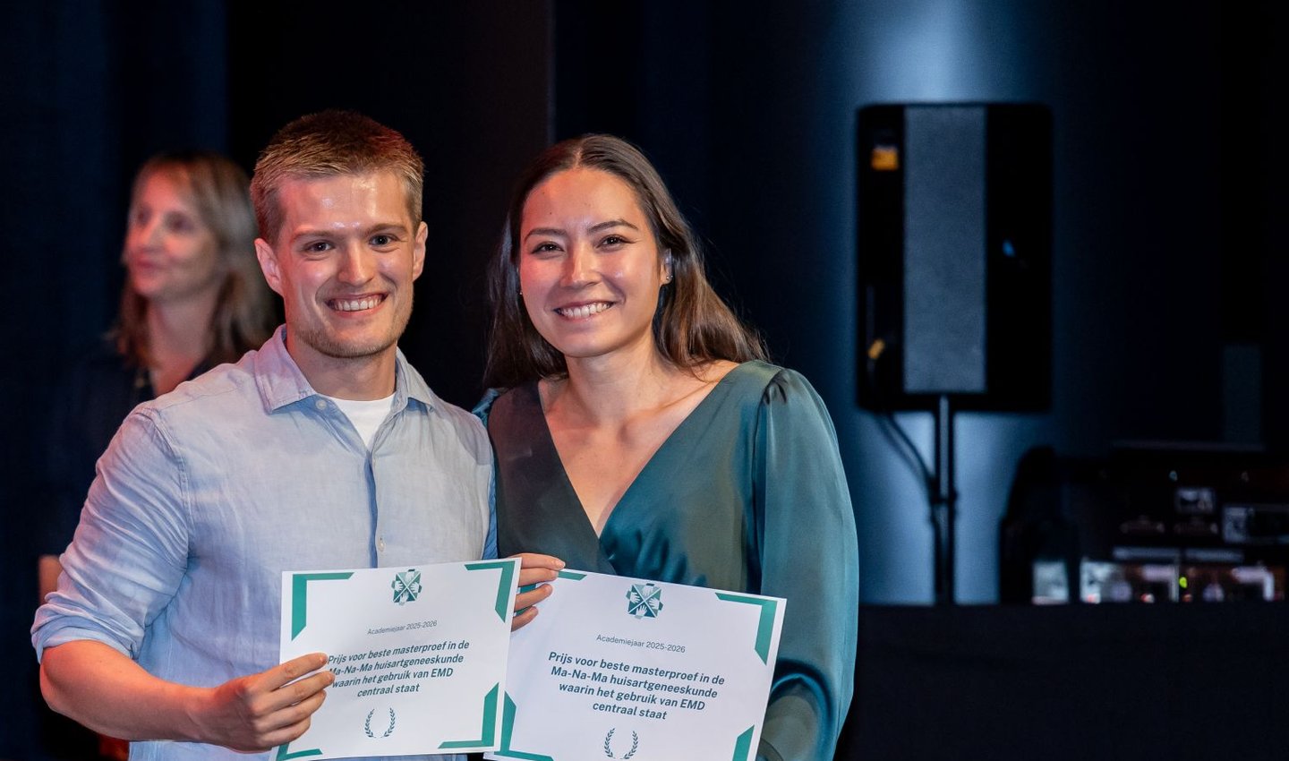 Ruben Styl and Evi Noppe win the first KU Leuven EMD master paper award