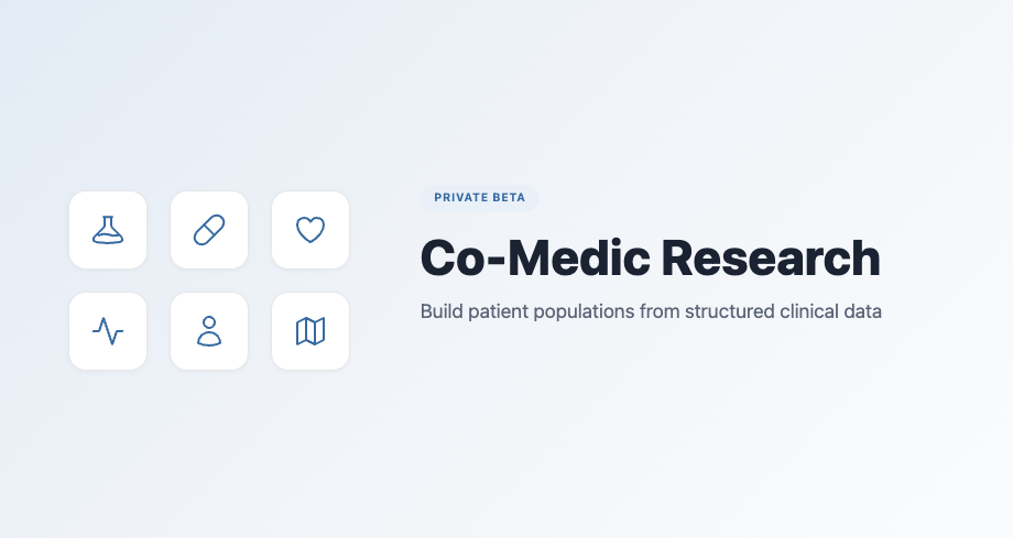 Introducing Co-Medic Research: Identify patient populations in primary care